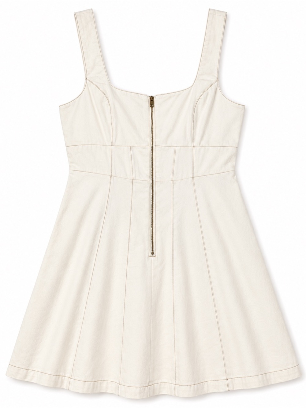 Forever New Allison Mini Denim Dress Size 6 NWT Porcelain Cream Zip